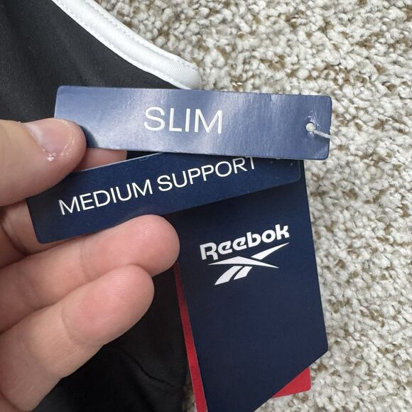 Reebok Retro Acvite Tennis Dress Black Women XL Attached Short Bra With Pads New - Picture 10 of 16